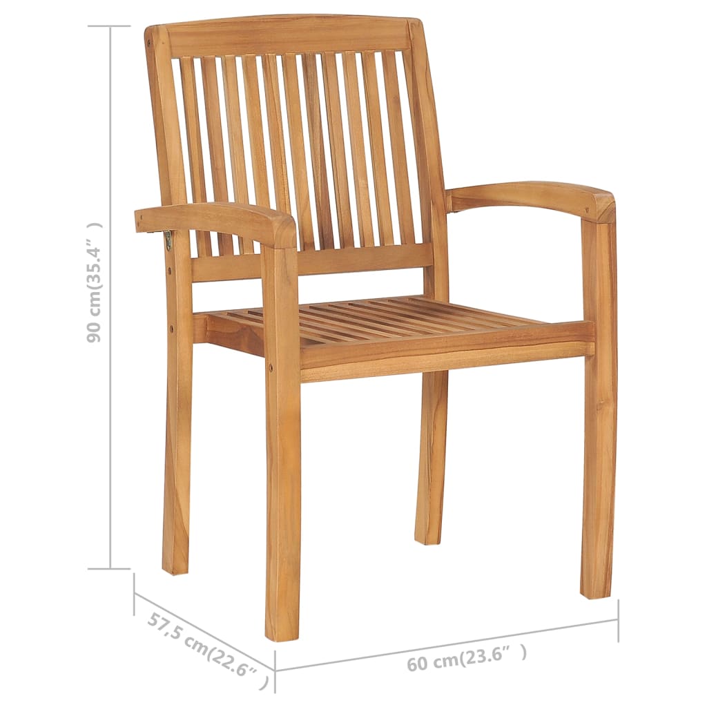 vidaXL Garden Chairs 2 pcs with Anthracite Cushions Solid Teak Wood