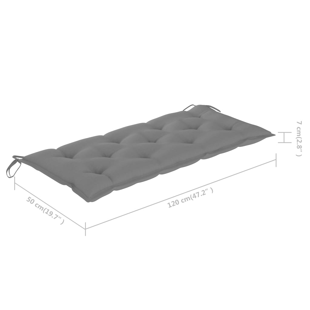 vidaXL Folding Garden Bench with Cushion 118 cm Bamboo