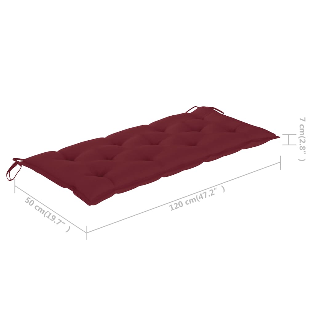 vidaXL Folding Garden Bench with Cushion 118 cm Bamboo