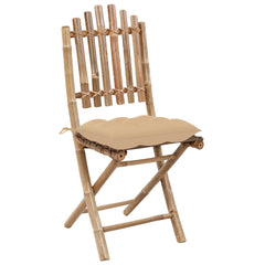 vidaXL Folding Garden Chairs 2 pcs with Cushions Bamboo