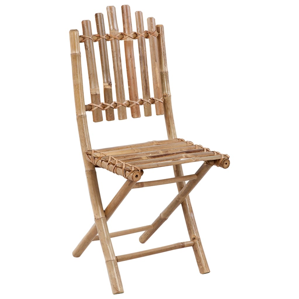 vidaXL Folding Garden Chairs 2 pcs with Cushions Bamboo