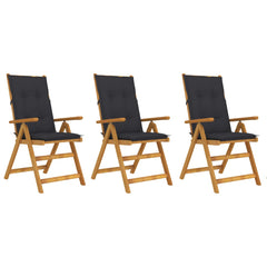 vidaXL Folding Garden Chairs 6 pcs with Cushions Solid Acacia Wood