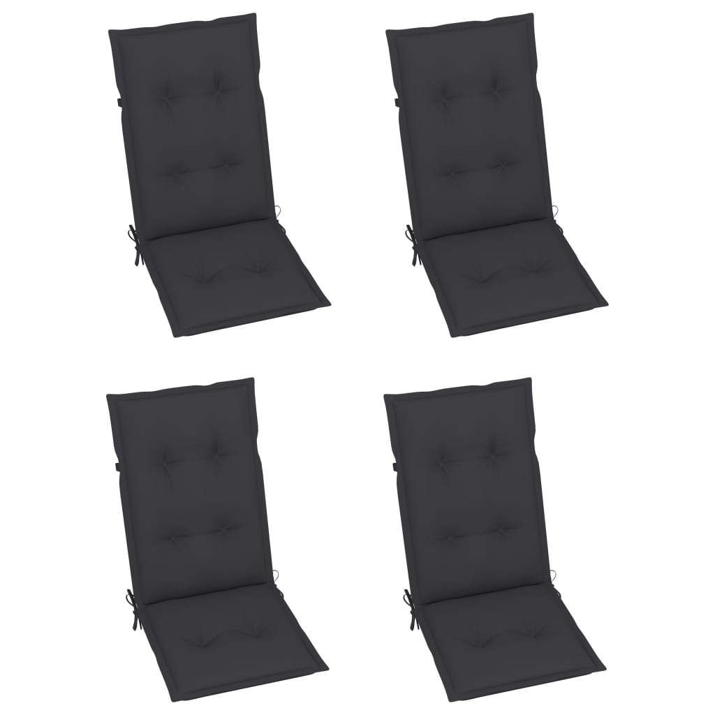 vidaXL Folding Garden Chairs 6 pcs with Cushions Solid Acacia Wood