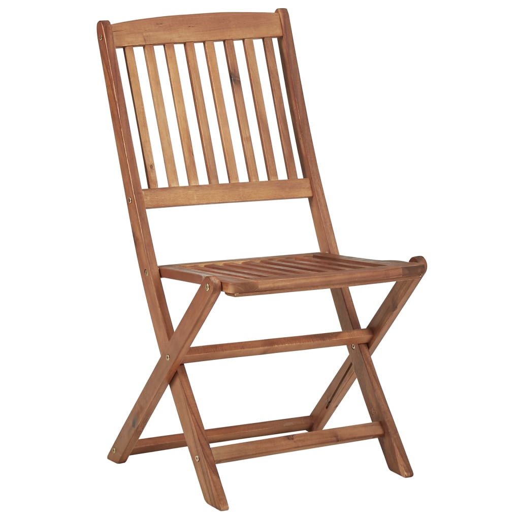 vidaXL Folding Garden Chairs 2 pcs with Cushions Solid Acacia Wood