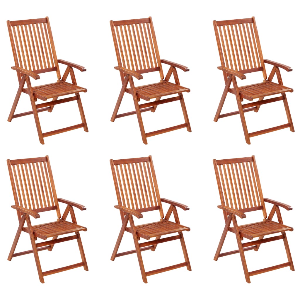 vidaXL Folding Garden Chairs 6 pcs Solid Acacia Wood