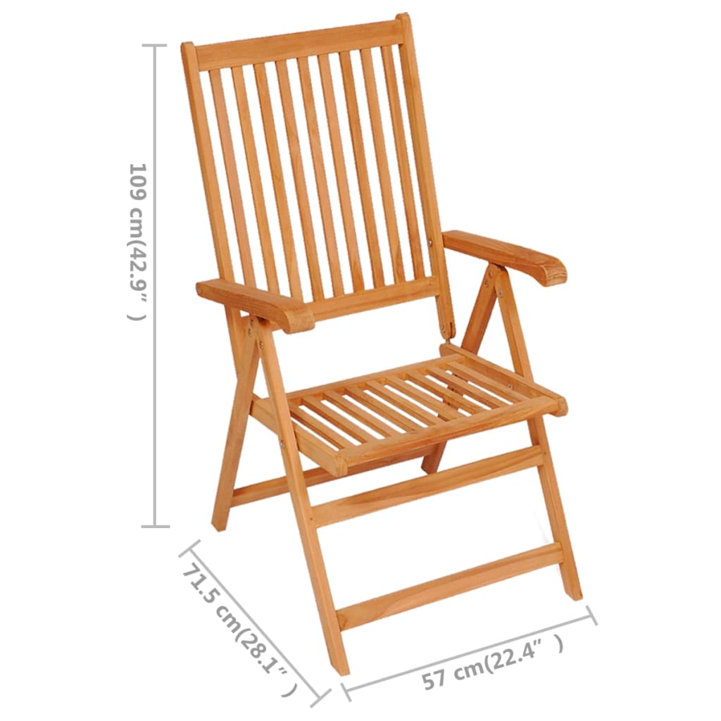 vidaXL Garden Chairs 4 pcs with Anthracite Cushions Solid Teak Wood