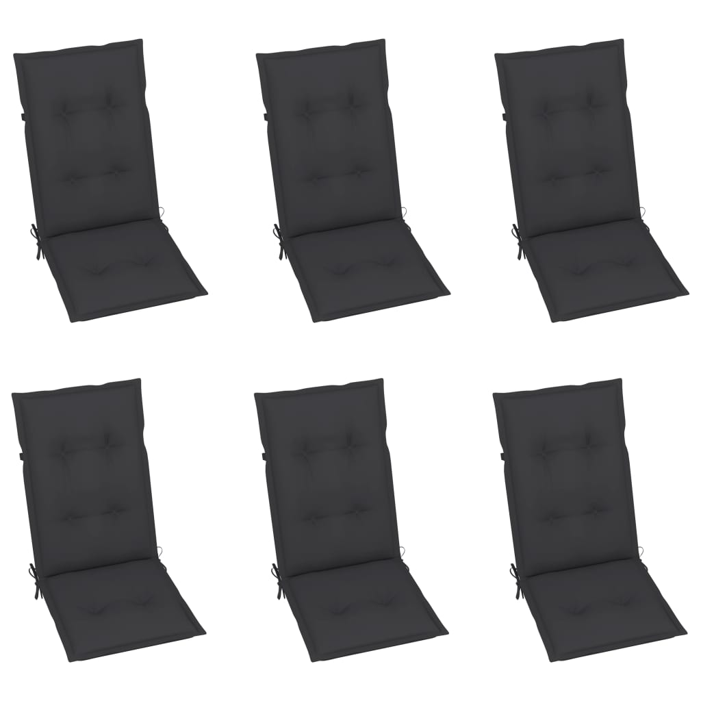 vidaXL Garden Chairs 4 pcs with Anthracite Cushions Solid Teak Wood