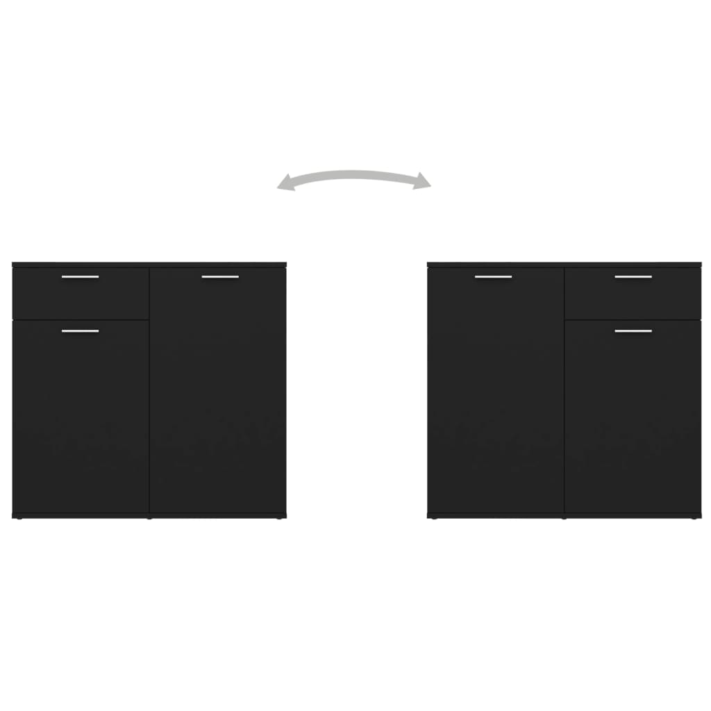 vidaXL Sideboard Black 80x36x75 cm Engineered Wood