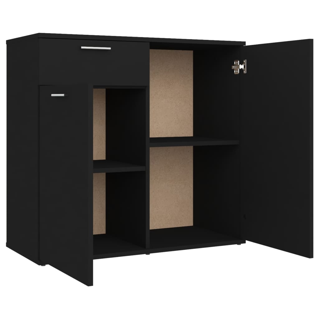 vidaXL Sideboard Black 80x36x75 cm Engineered Wood