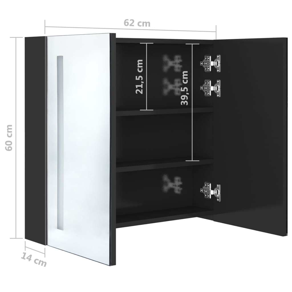 LED Bathroom Mirror Cabinet Shining  62x14x60 cm