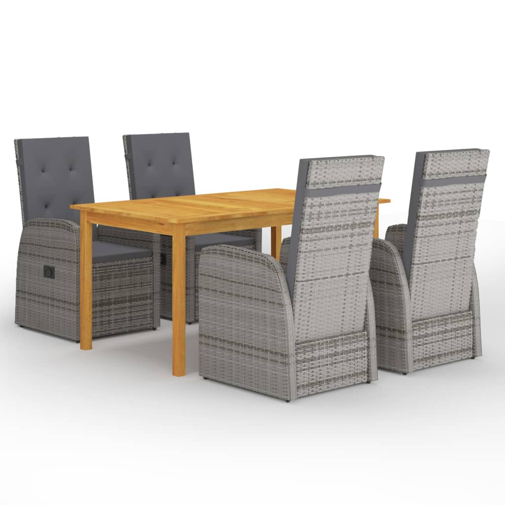 vidaXL 7 Piece Garden Dining Set Black