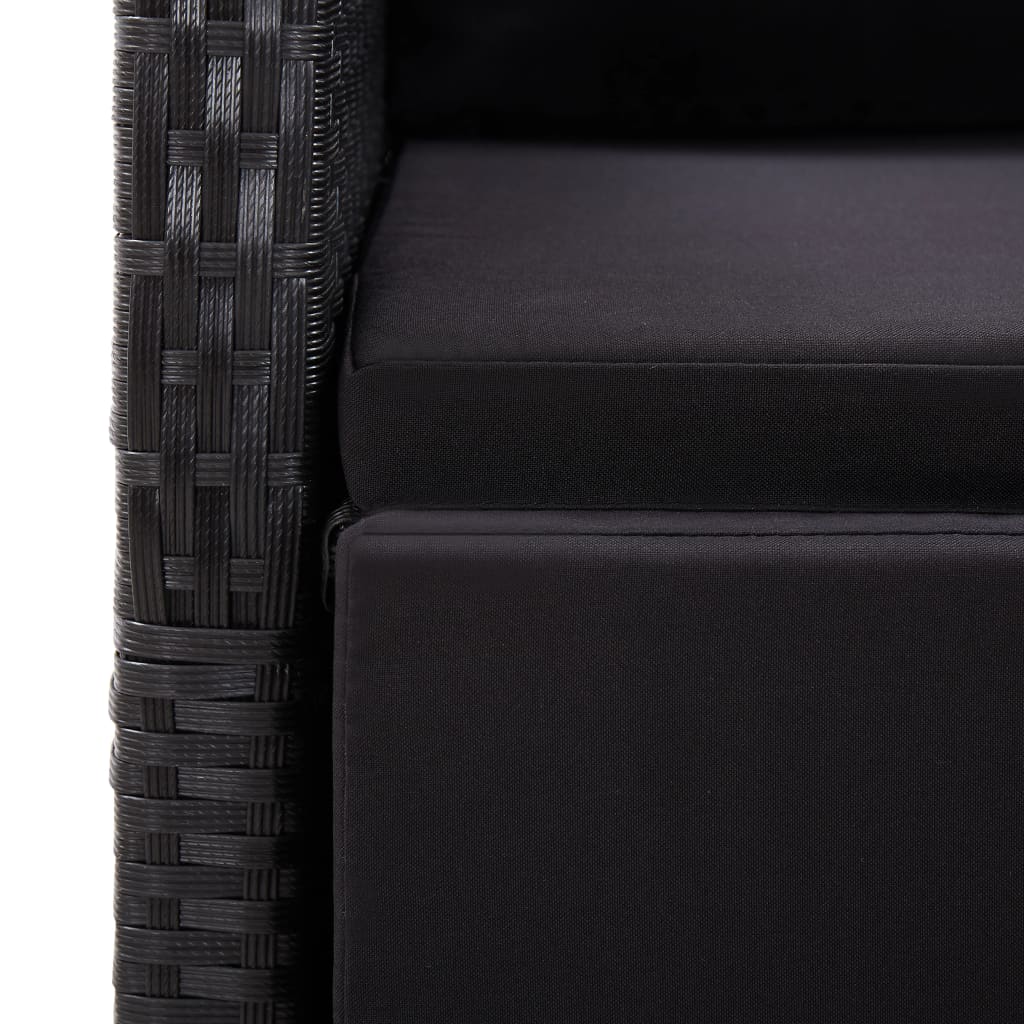 vidaXL 7 Piece Garden Dining Set Black