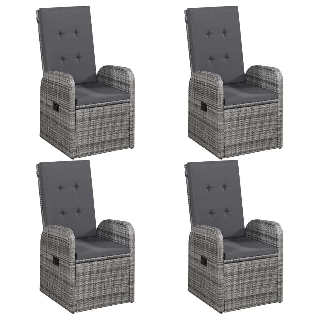vidaXL 7 Piece Garden Dining Set Black