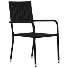 vidaXL 9 Piece Garden Dining Set Black