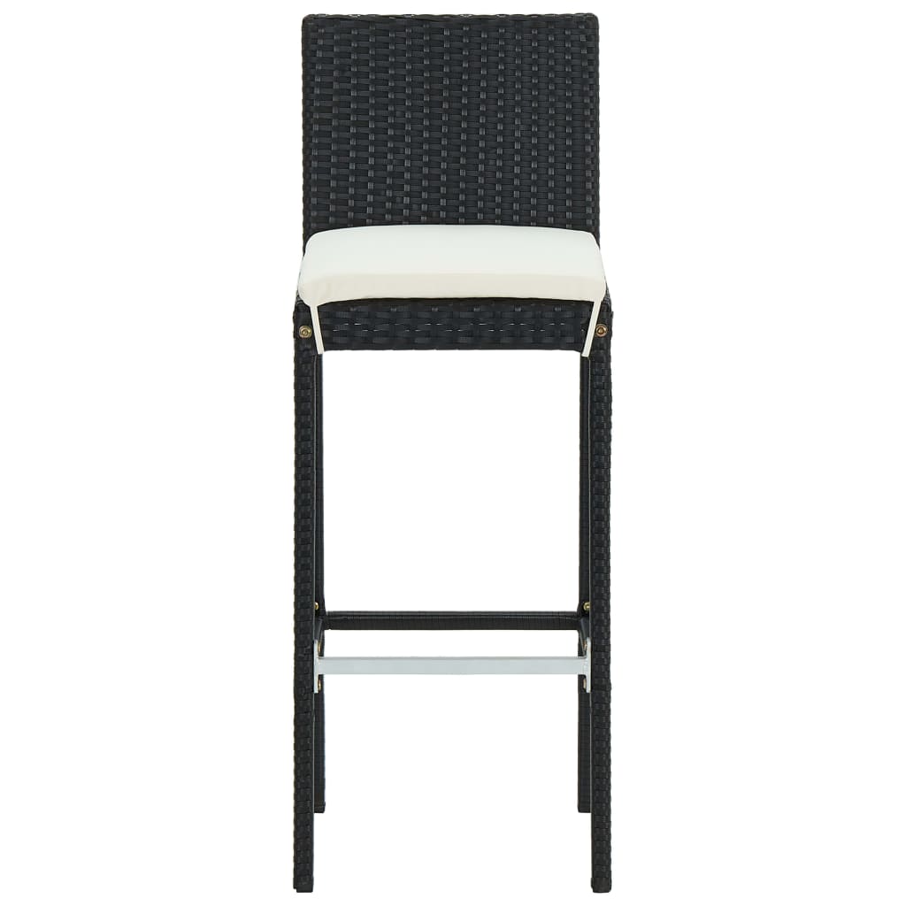 vidaXL 7 Piece Garden Bar Set with Cushions Black