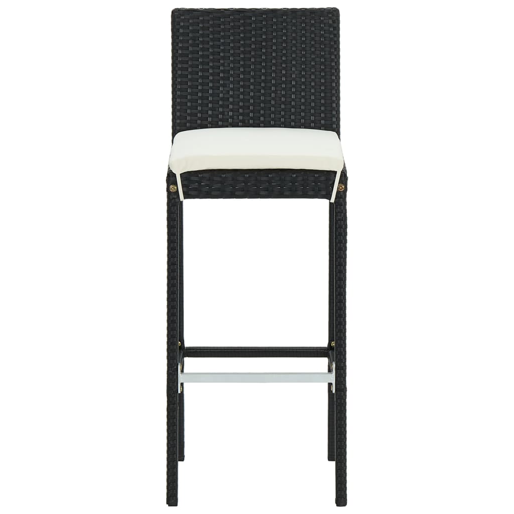 vidaXL 7 Piece Garden Bar Set with Cushions Black