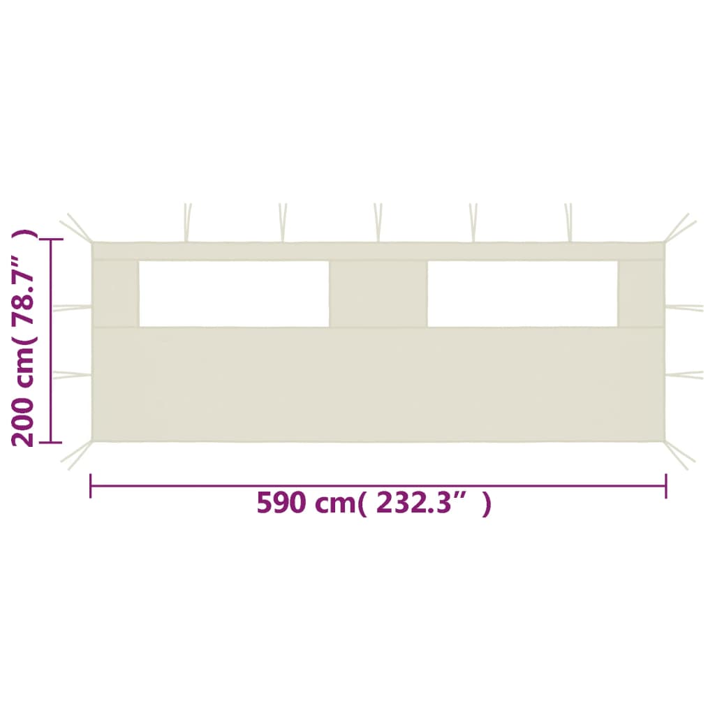 vidaXL Gazebo Sidewall with Windows 4x2 m Anthracite