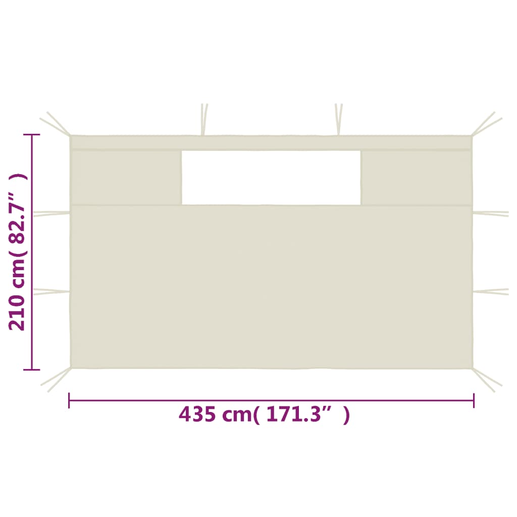 vidaXL Gazebo Sidewalls with Windows 2 pcs Anthracite