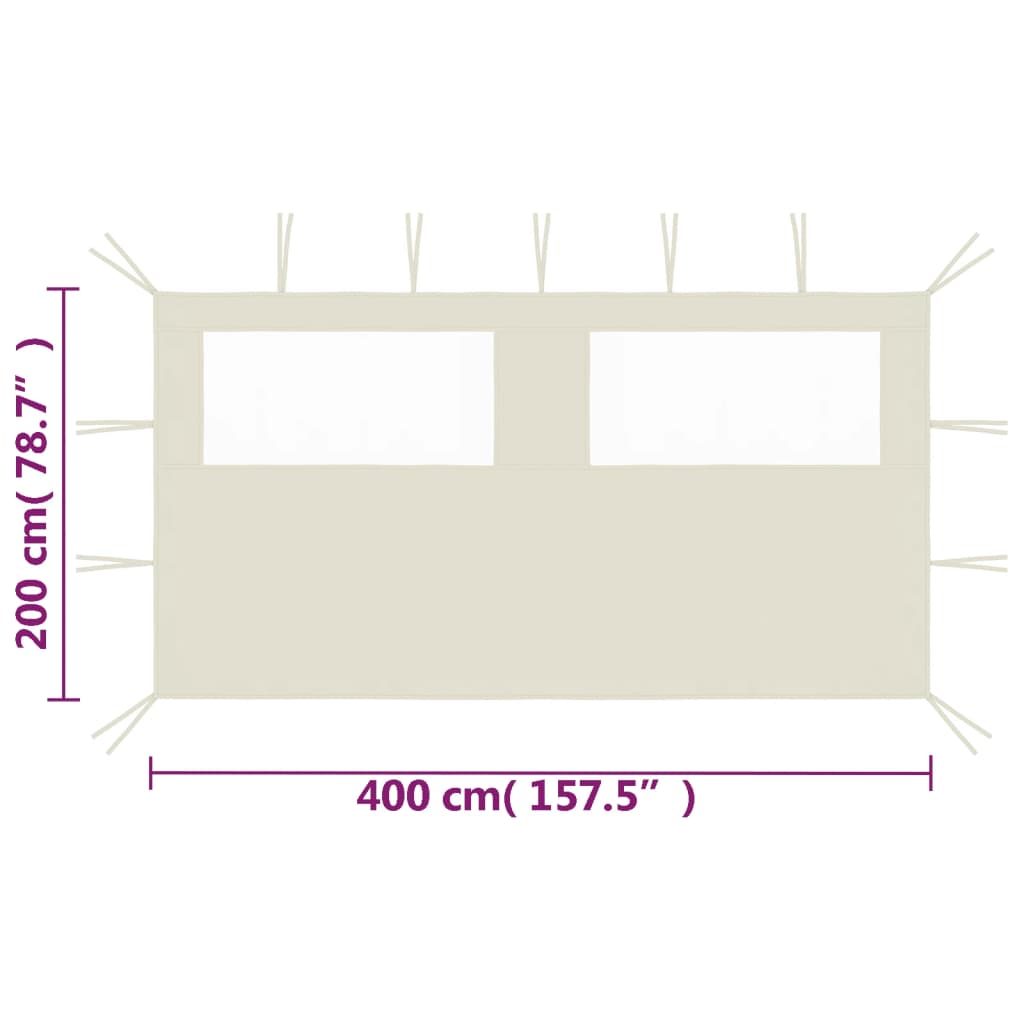 vidaXL Gazebo Sidewall with Windows 4x2 m Anthracite