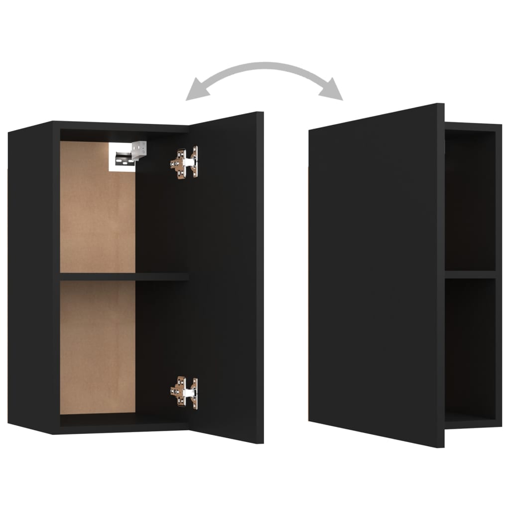 vidaXL TV Cabinets 2 pcs Black 30.5x30x90 cm Engineered Wood