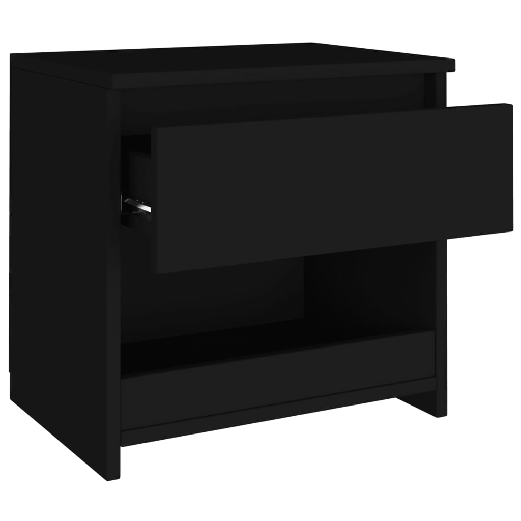 vidaXL Bedside Cabinet Black 40x30x39 cm Engineered Wood