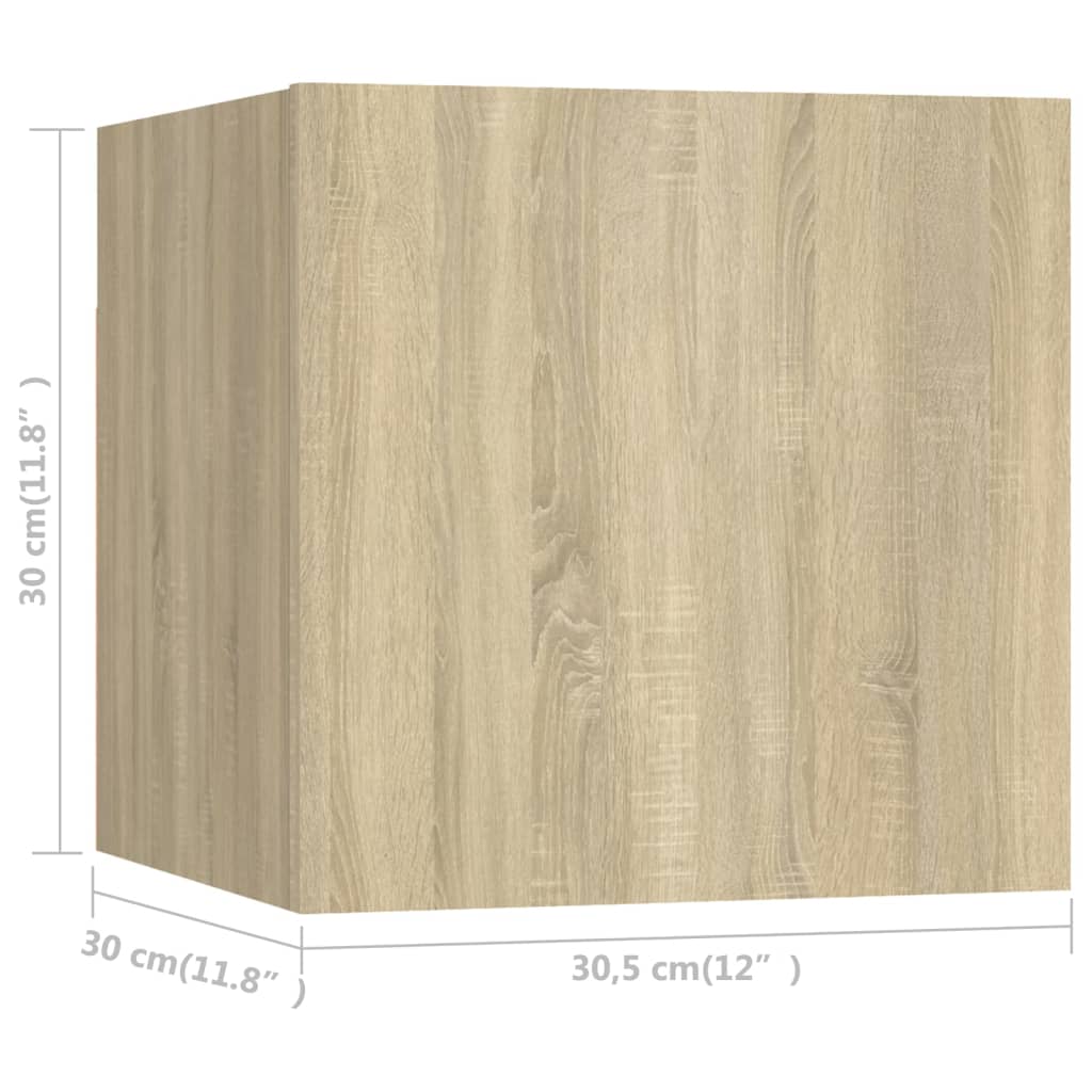 vidaXL Wall Mounted TV Cabinets 2 pcs Sonoma Oak 30.5x30x30 cm