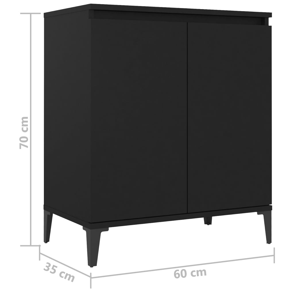 vidaXL Sideboard Black 60x35x70 cm Engineered Wood