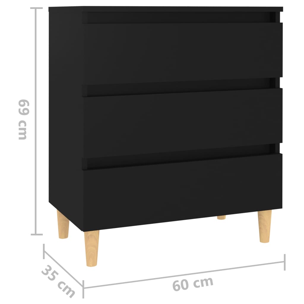 vidaXL Sideboard Black 60x35x69 cm Engineered Wood