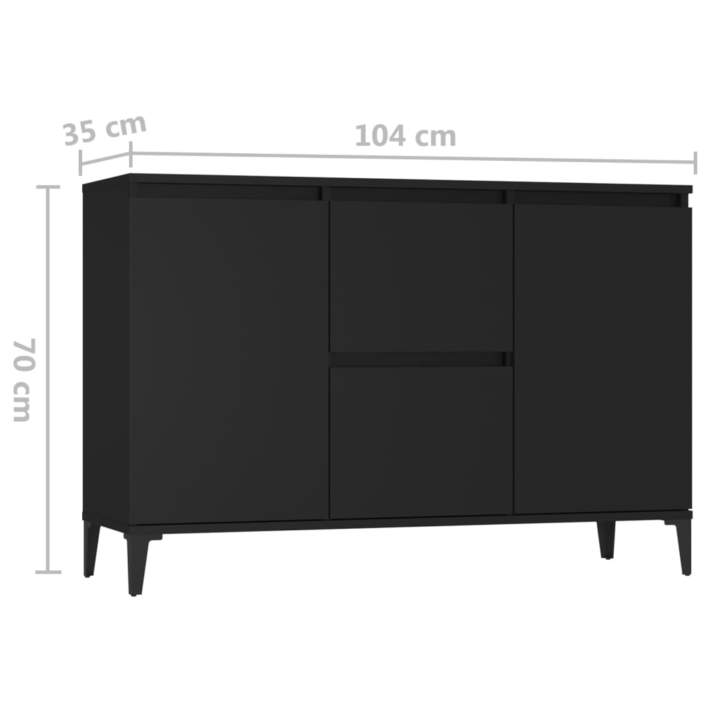 vidaXL Sideboard Black 104x35x70 cm Engineered Wood