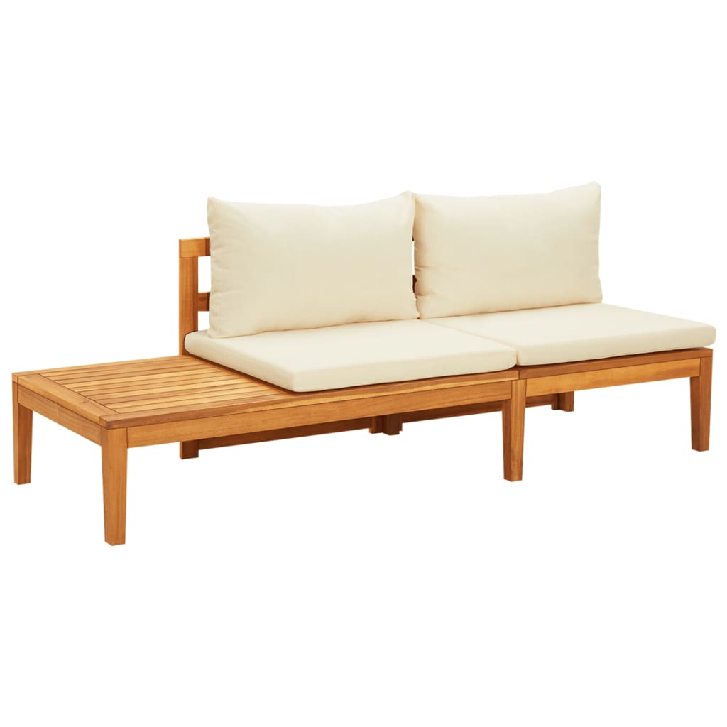 vidaXL Garden Bench with Table Dark Grey Cushions Solid Acacia Wood