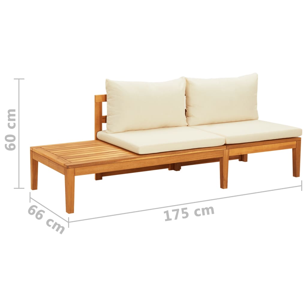 vidaXL Garden Bench with Table Dark Grey Cushions Solid Acacia Wood