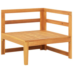 vidaXL Corner Sofa with Cream White Cushions Solid Acacia Wood
