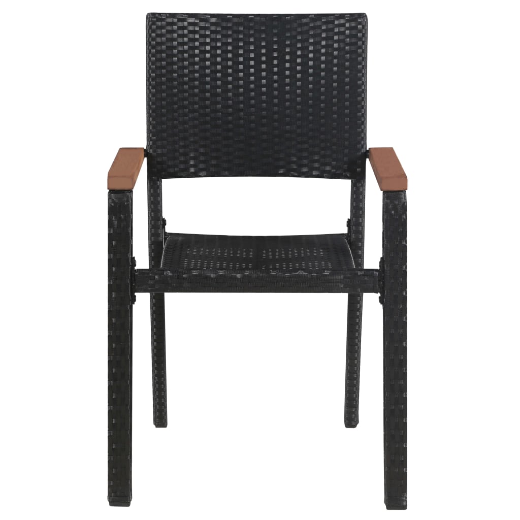 vidaXL 7 Piece Garden Dining Set Poly Rattan Black