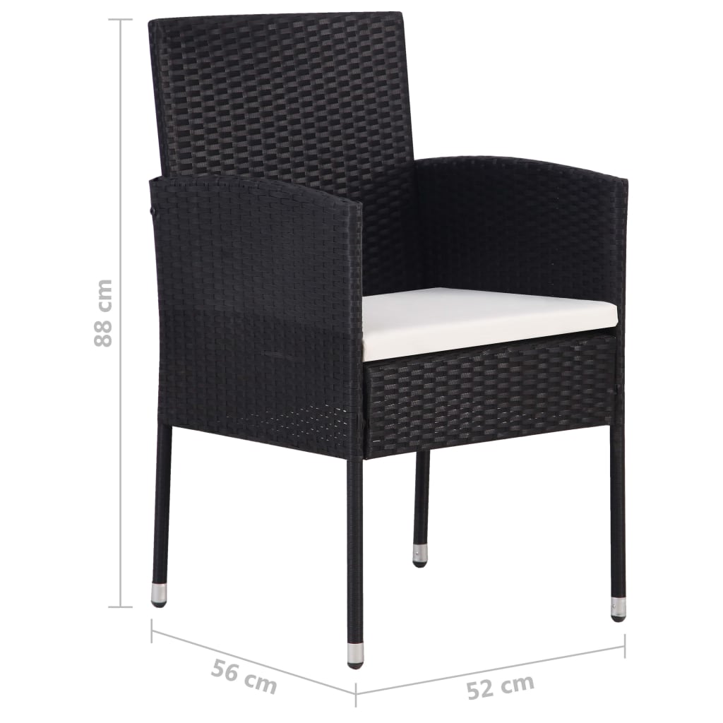 vidaXL 7 Piece Garden Dining Set Poly Rattan Anthracite