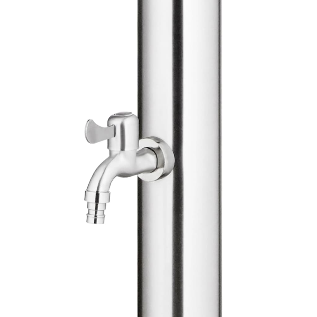 vidaXL Garden Shower with Grey Base 220 cm Stainless Steel
