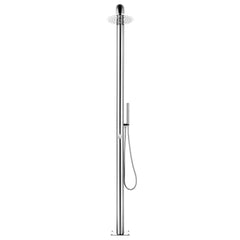 vidaXL Garden Shower with Brown Base 230 cm Stainless Steel