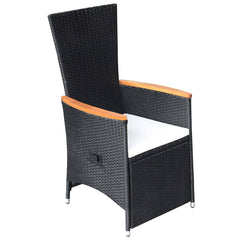 3 Piece Garden Dining Set Black