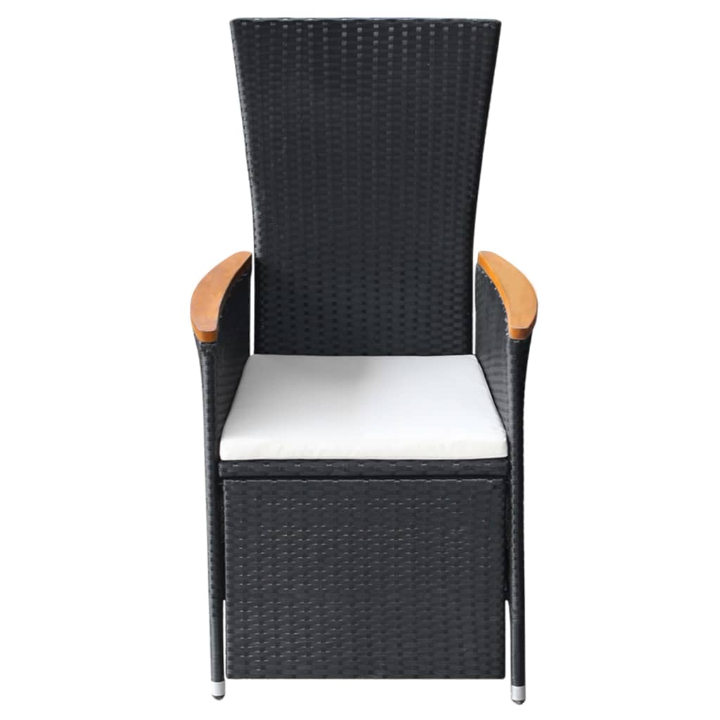 3 Piece Garden Dining Set Black