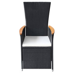 3 Piece Garden Dining Set Black