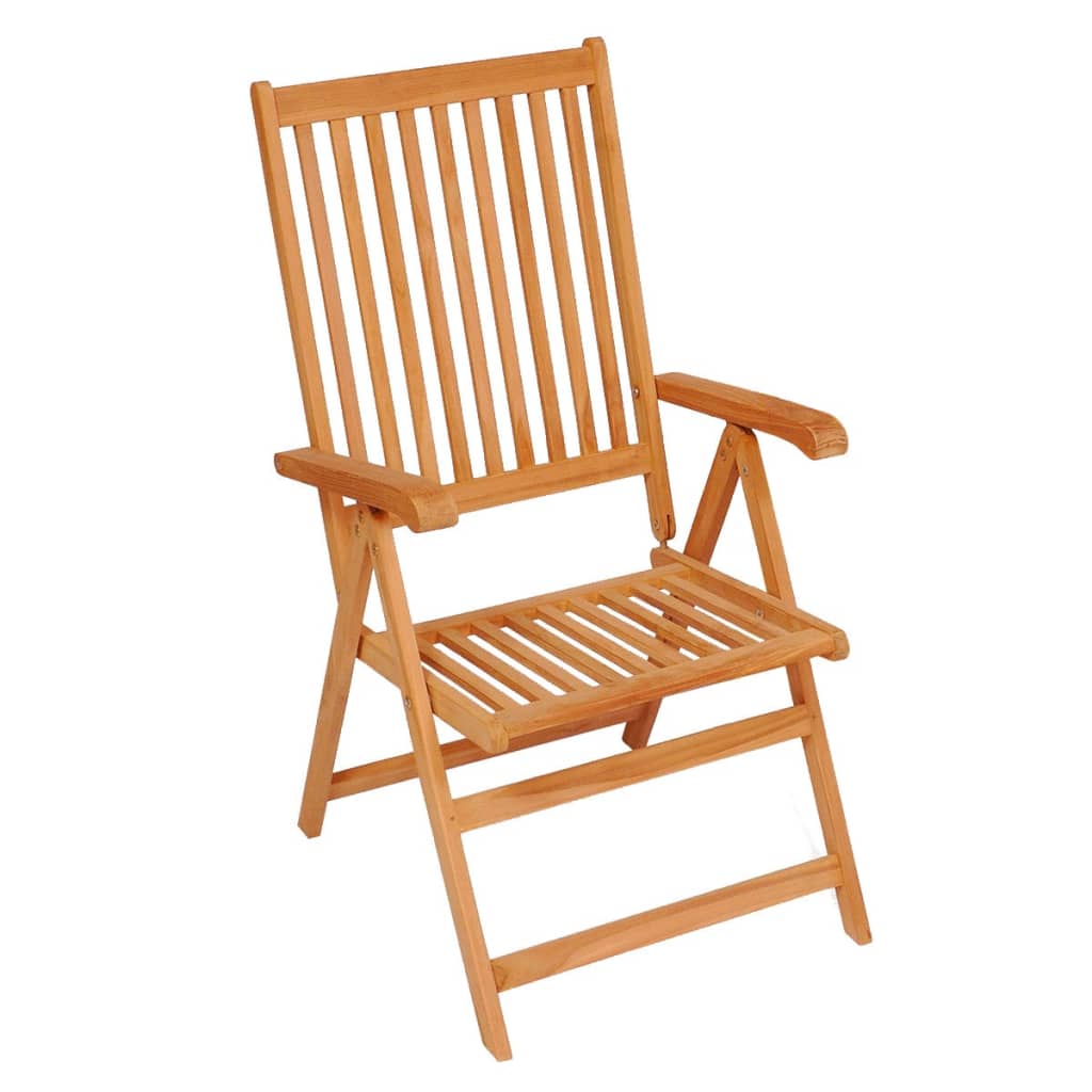 vidaXL Reclining Garden Chairs with Cushions 8 pcs Solid Teak Wood