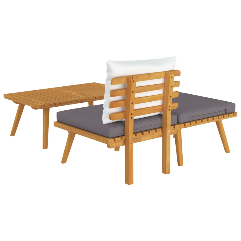 vidaXL 2 Piece Garden Lounge Set with Cushions Solid Acacia Wood