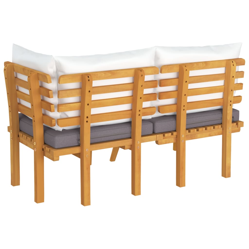 vidaXL 2 Piece Garden Lounge Set with Cushions Solid Acacia Wood