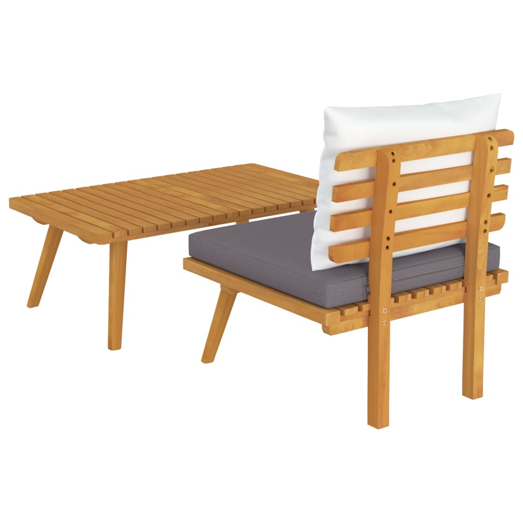 vidaXL 2 Piece Garden Lounge Set with Cushions Solid Acacia Wood