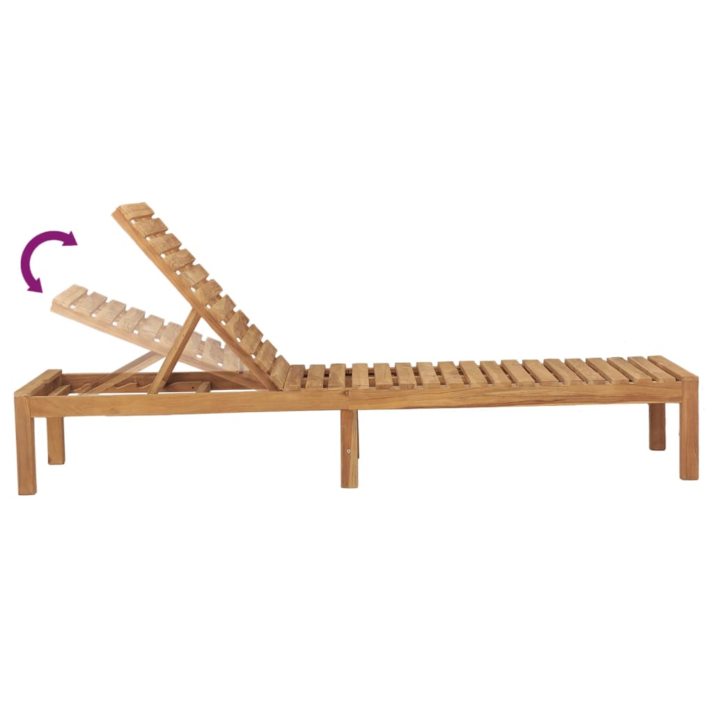 vidaXL Sun Loungers 2 pcs Solid Wood Teak