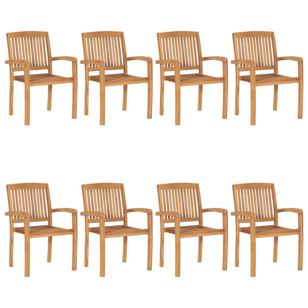 vidaXL Stacking Garden Chairs 4 pcs Solid Teak Wood