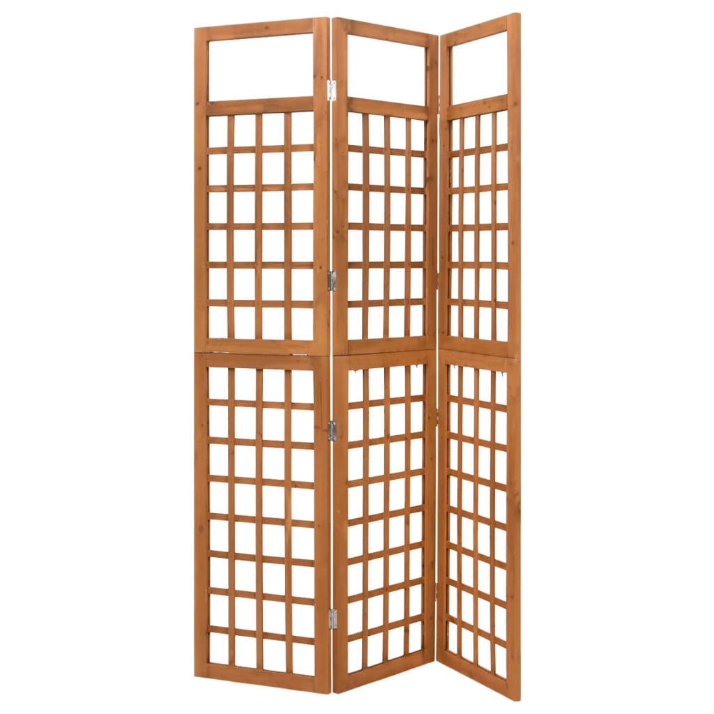 vidaXL 4-Panel Room Divider/Trellis Solid Fir Wood Black 161x180 cm