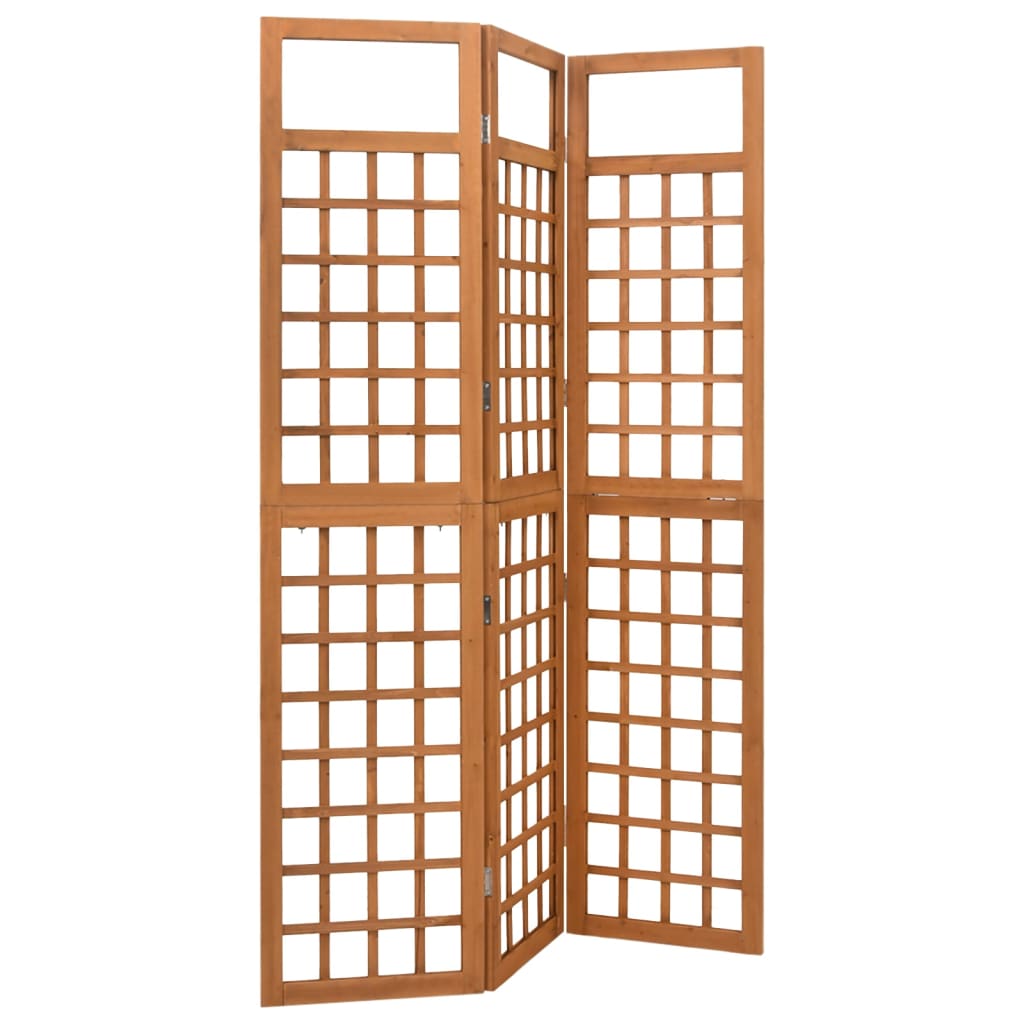 vidaXL 4-Panel Room Divider/Trellis Solid Fir Wood Black 161x180 cm