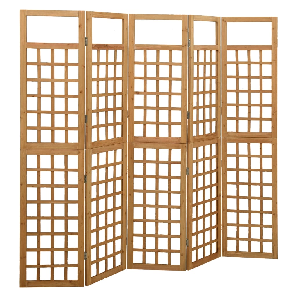 vidaXL 4-Panel Room Divider/Trellis Solid Fir Wood Black 161x180 cm