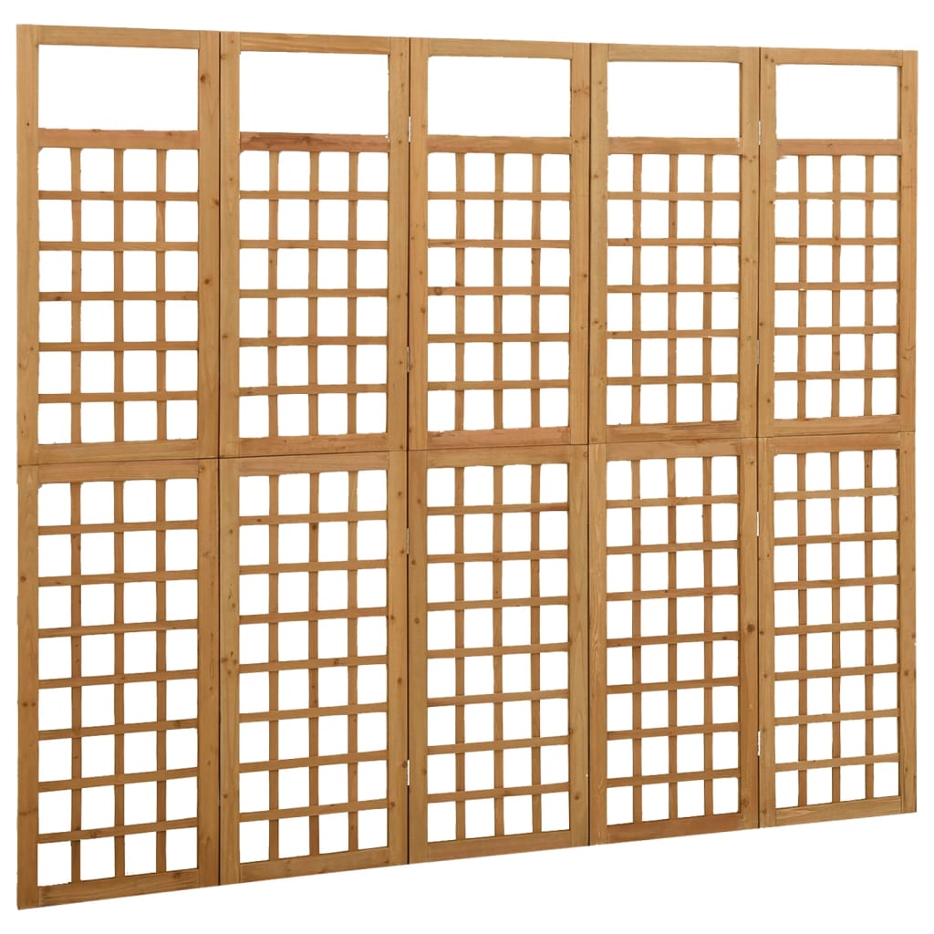 vidaXL 4-Panel Room Divider/Trellis Solid Fir Wood Black 161x180 cm