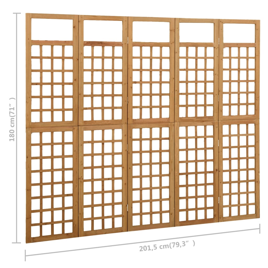 vidaXL 4-Panel Room Divider/Trellis Solid Fir Wood Black 161x180 cm